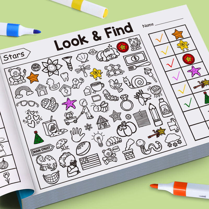 Kids Education Laptop - Livre de coloriage d'objets cachés pour
