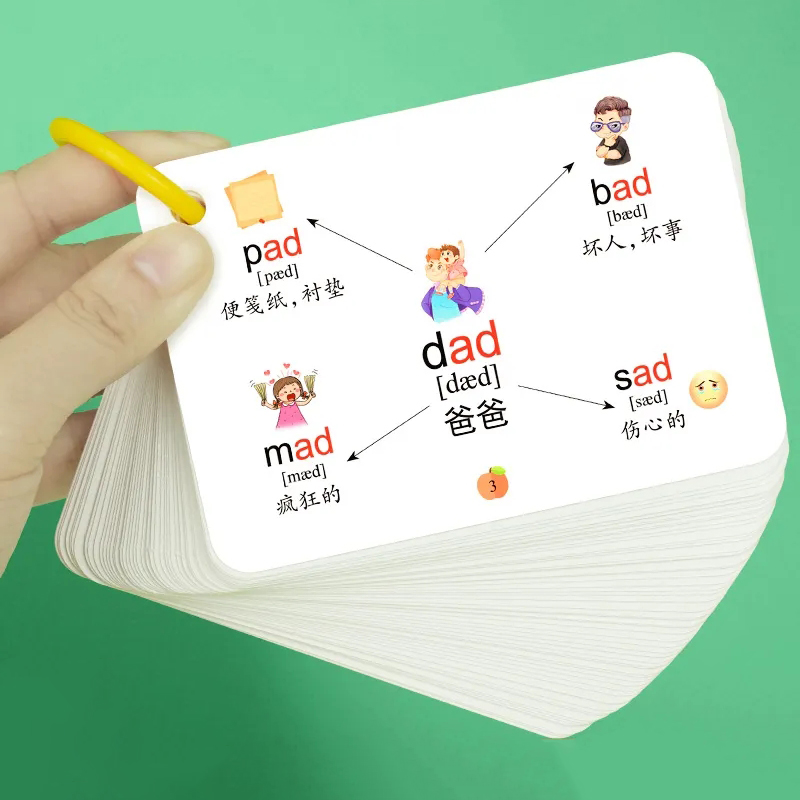 Kids Education Card - Carte graphique Montessori dos pour enfants,