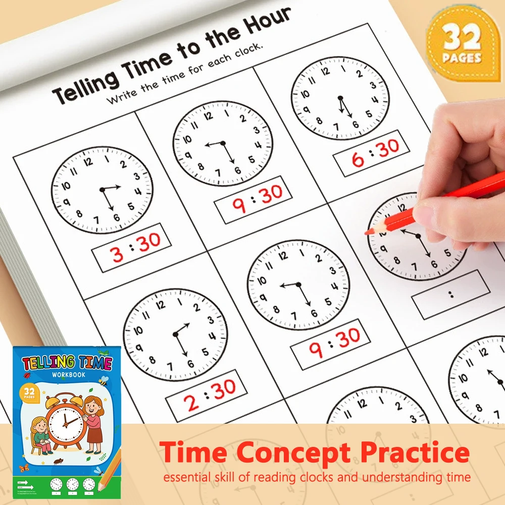 Kids Educational Workbooks - Cahier d'exercices sur le temps pour