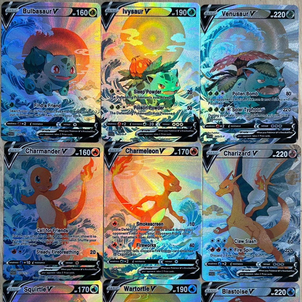 English Kids Education - 9 pièces/ensemble bricolage Anime PTCG carte