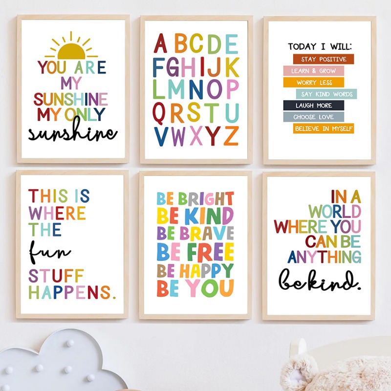 English Kids Education - Affiche éducative anglaise, alphabet, chiffres, couleurs,