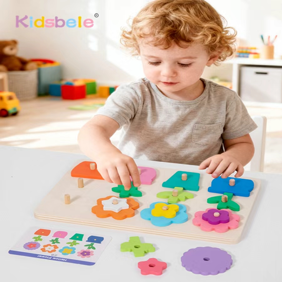 Puzzle de fleurs en bois Monte - Kids Education Card avis et prix