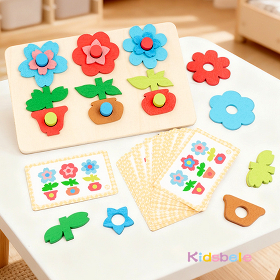 Puzzle de fleurs en bois Monte - Kids Education Card avis et prix